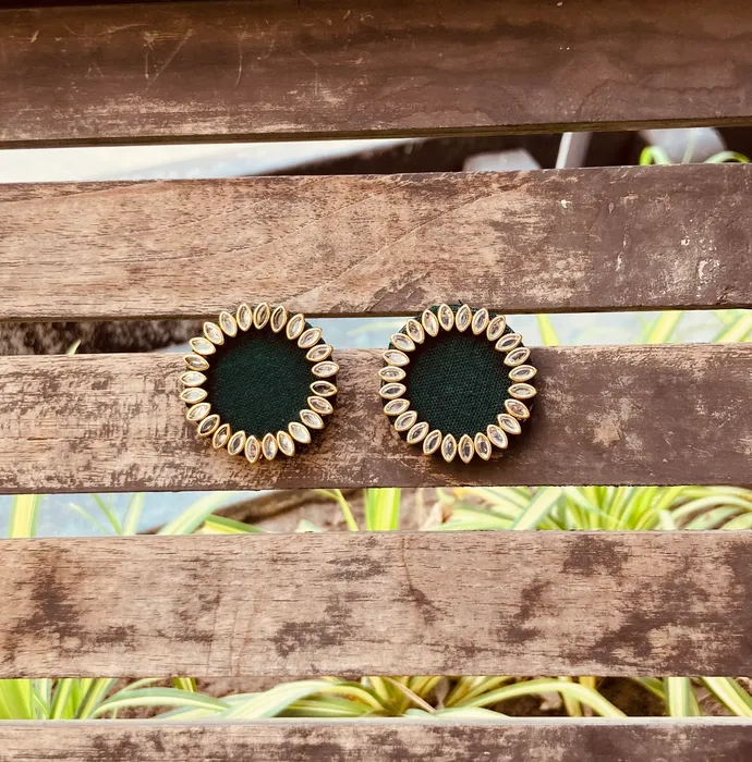 Ohrringe - Green Kundan Stud