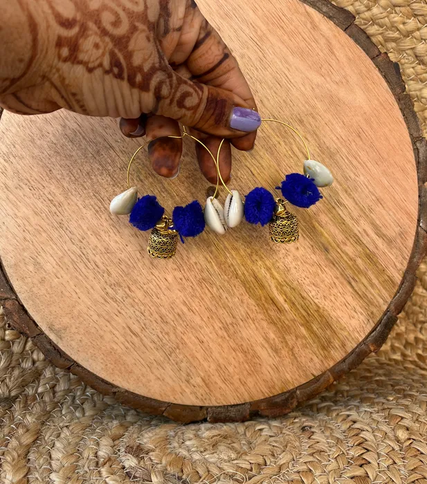 Ohrringe - Dark Blue hoop Earring