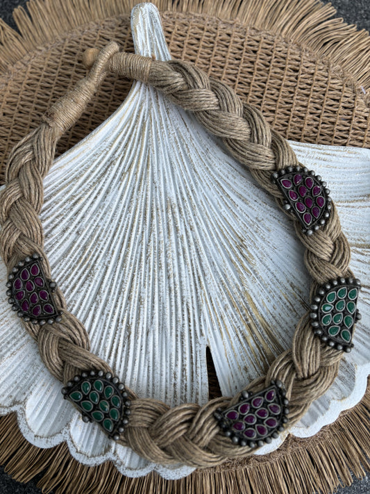 Jute Necklace - Earth & Jewel Statement