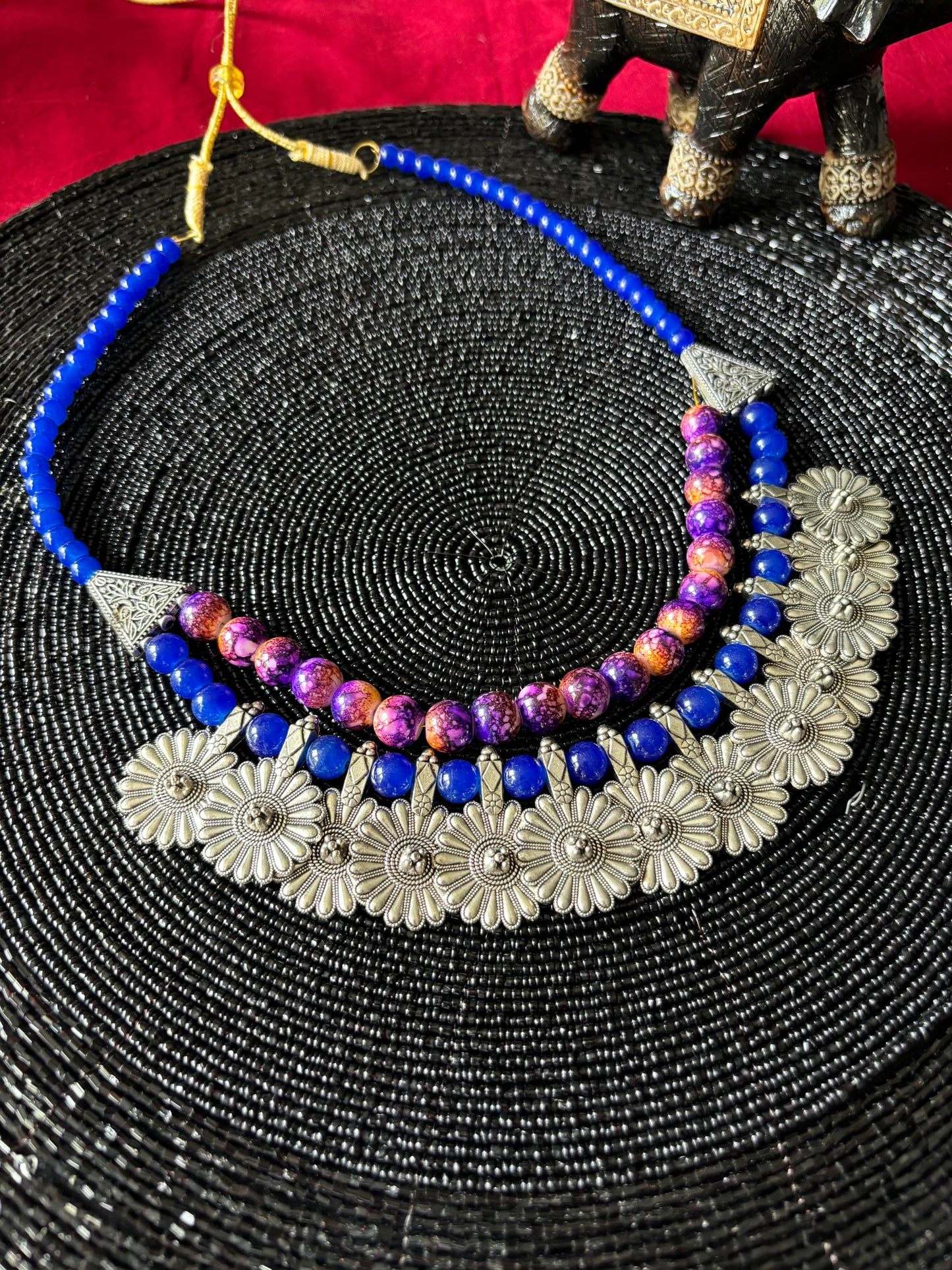 Ketten - coins and beads traditional design (blue)