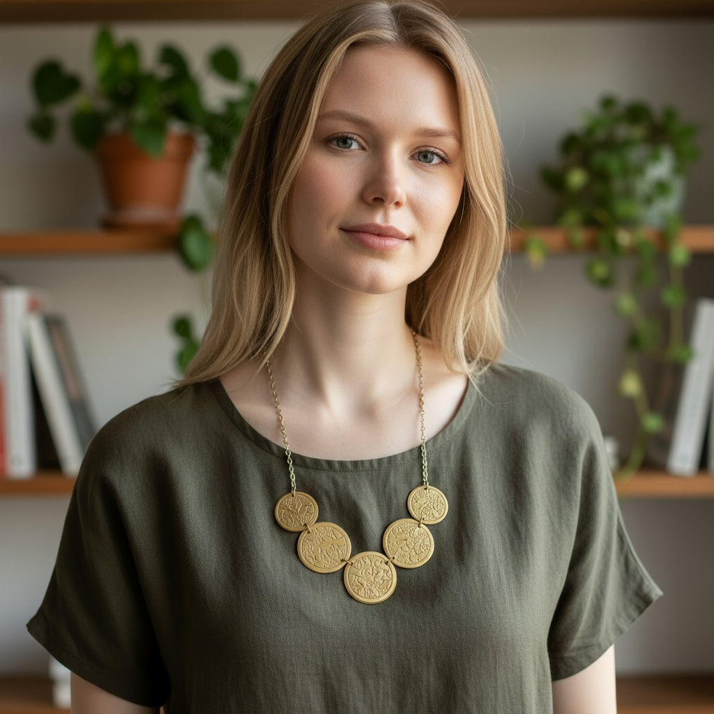 Statement Necklace - Aurelia Coin Cascade