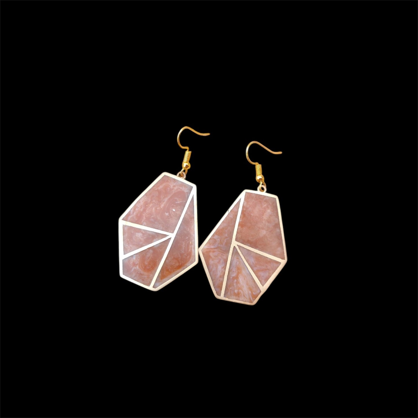 Ohrringe - Resin - Geometric, Brown