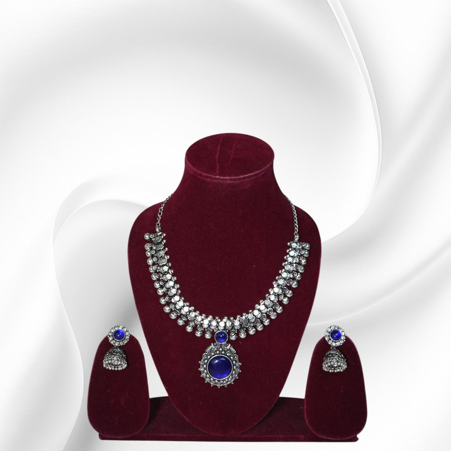 Oxidised Necklace - Rustic Royale Blue