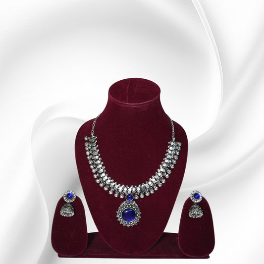 Oxidised Necklace - Rustic Royale Blue
