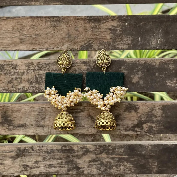 Ohrringe - Green Ghunghroo Earrings