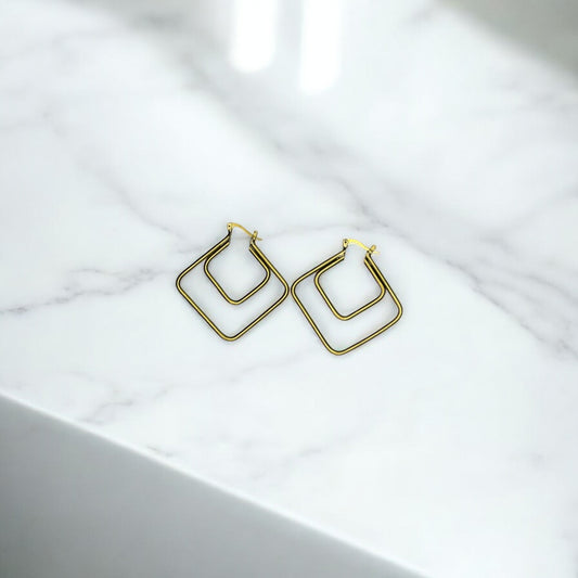 Earrings - Two Squares