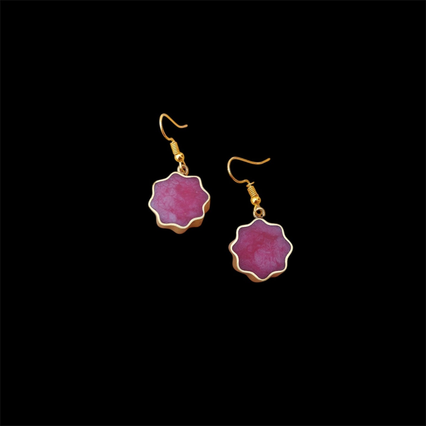 Ohrringe - Resin - Dark Pink Star shaped