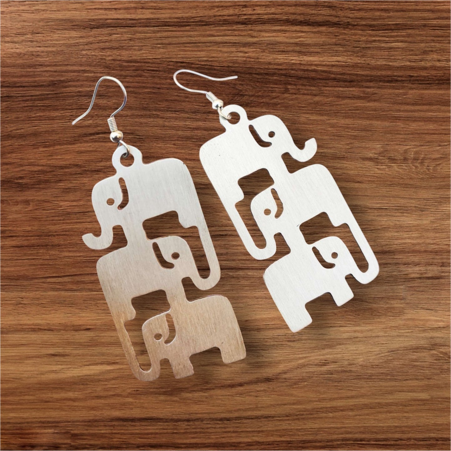 Earrings - Elephant Family Drops (Golden)