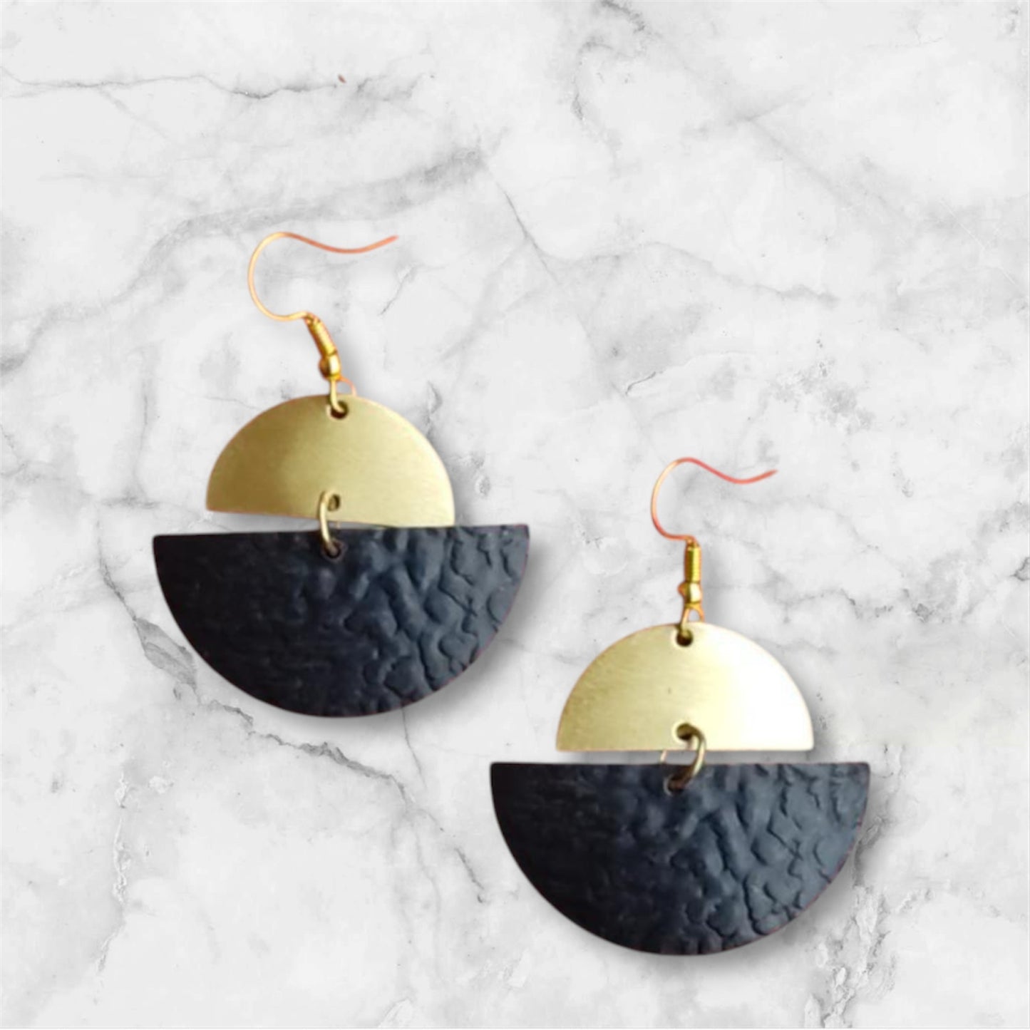 Earrings - Midnight Half-Moon Drops