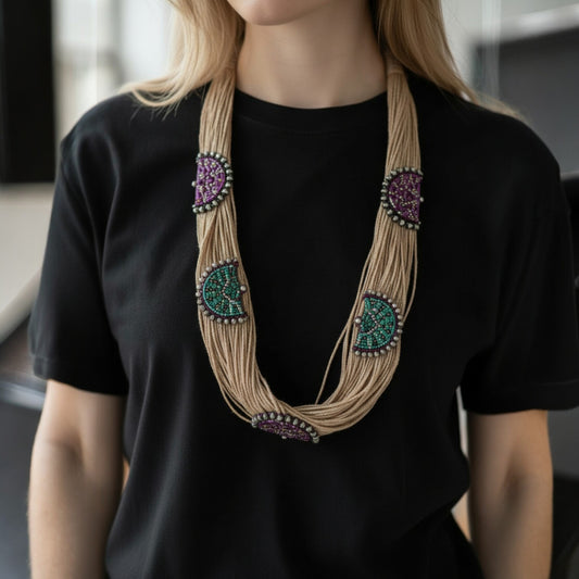 Jute Necklace - Earth & Jewel Statement