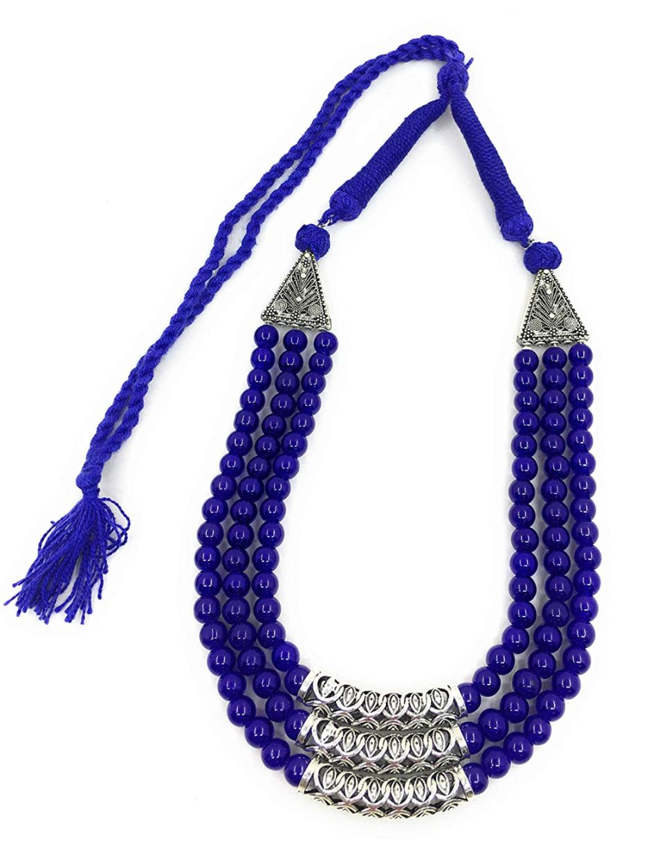 Beaded, oxidized necklace, in multiple colours