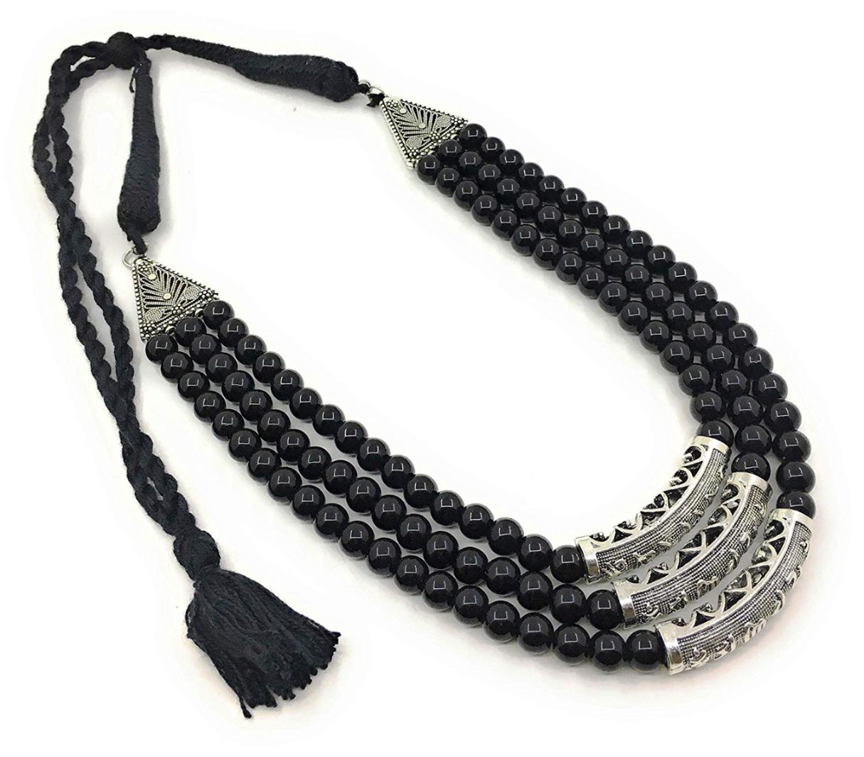 Beaded, oxidized necklace, in multiple colours