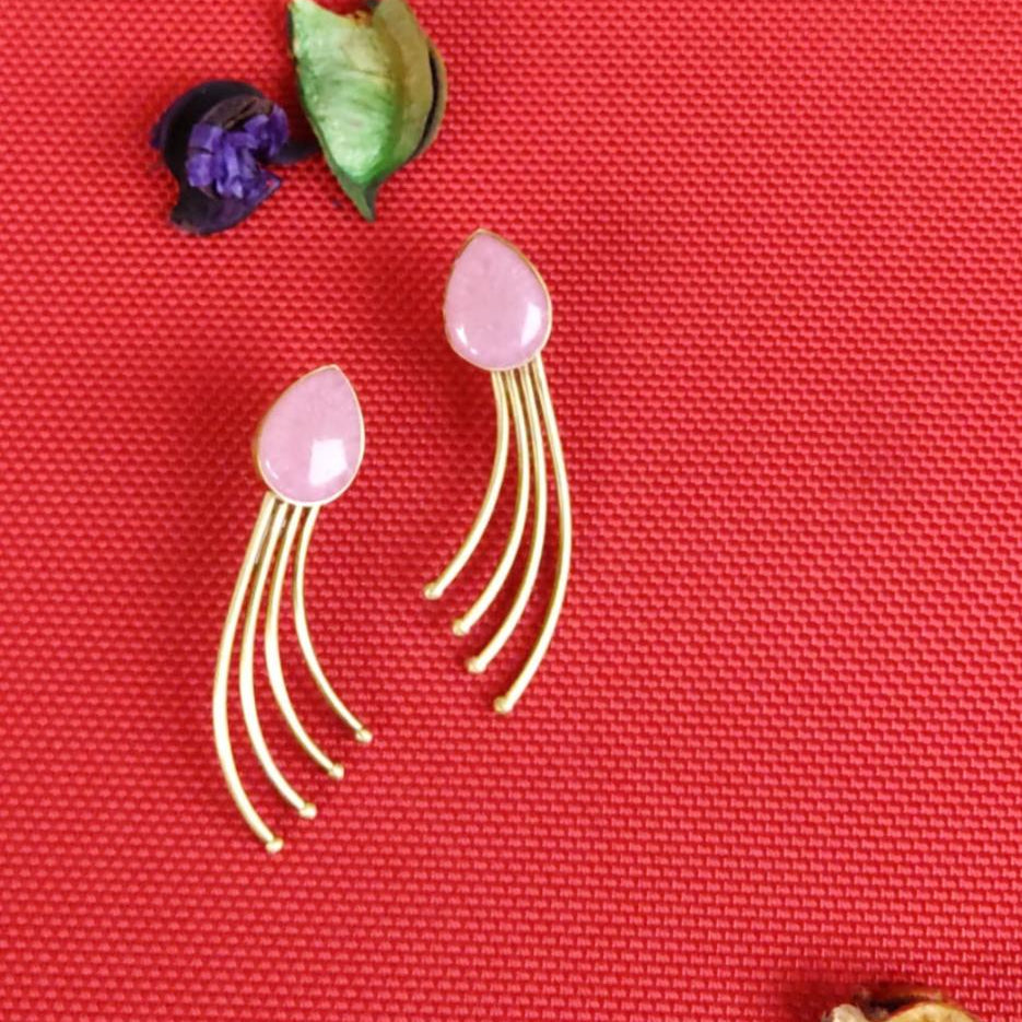 Earrings - Golden Rays (Pink)
