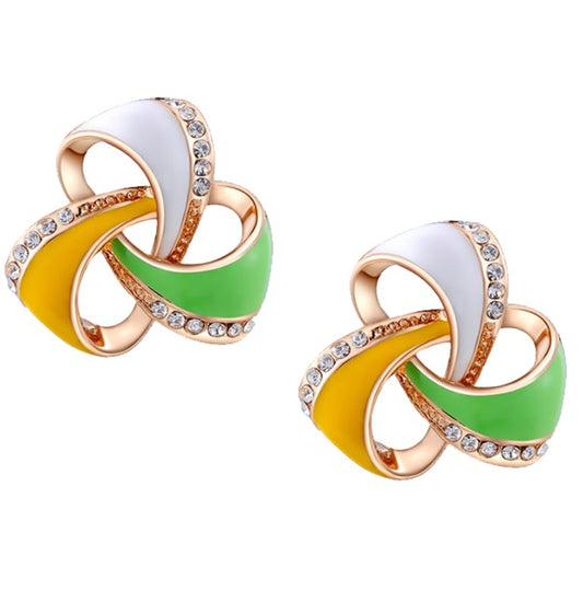 Ohrringe - White, green, yellow loops