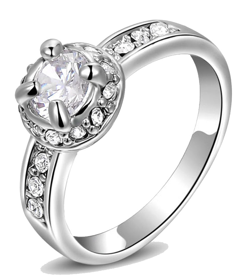 Single faux crystal ring