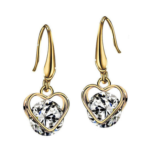 Ohrringe - mini Dangler earring with heart-shaped stone