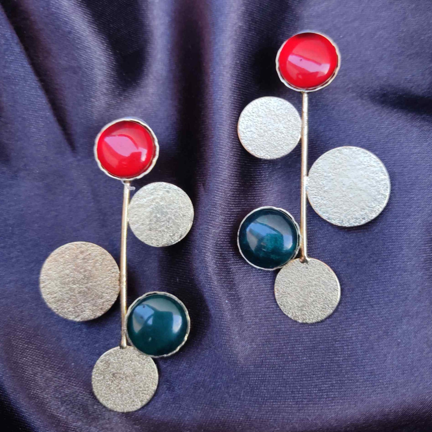 Earrings - Red and Green Dots
