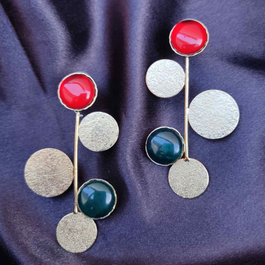 Earrings - Red and Green Dots