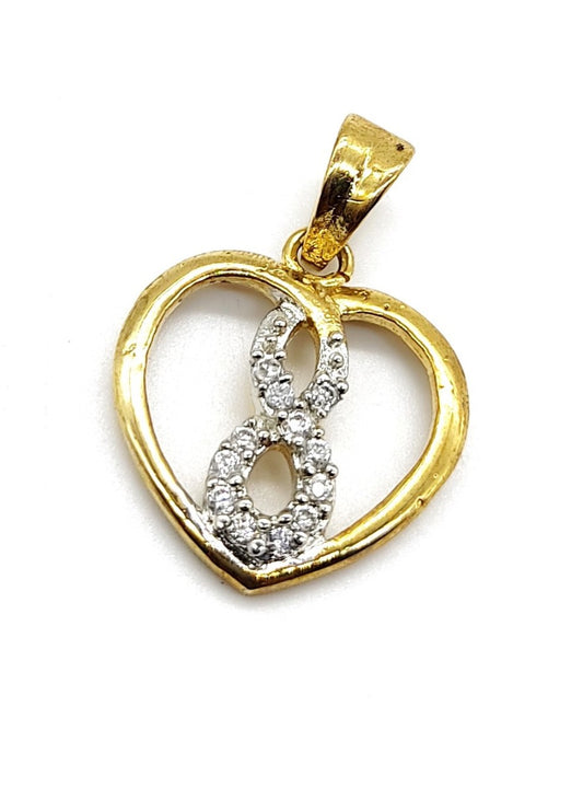 Heart shape pendent with faux stones
