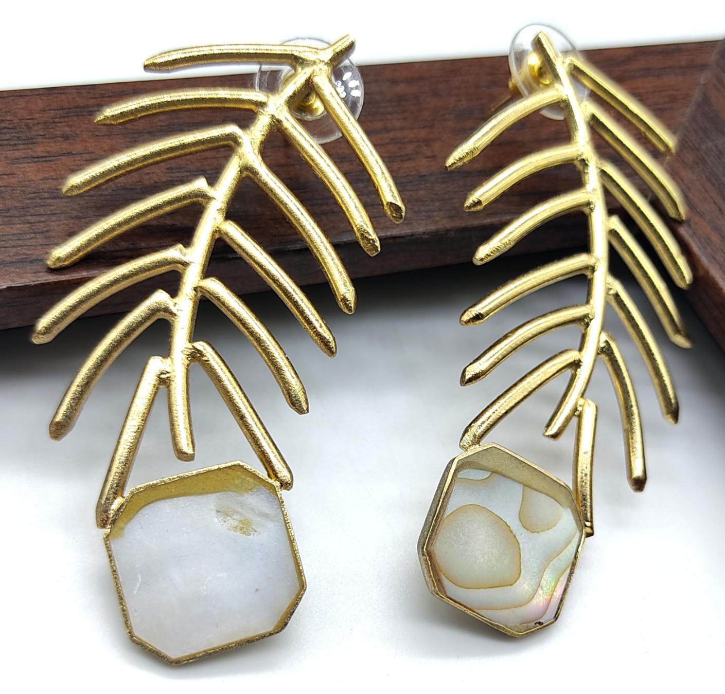 Earrings - Palm Leaves