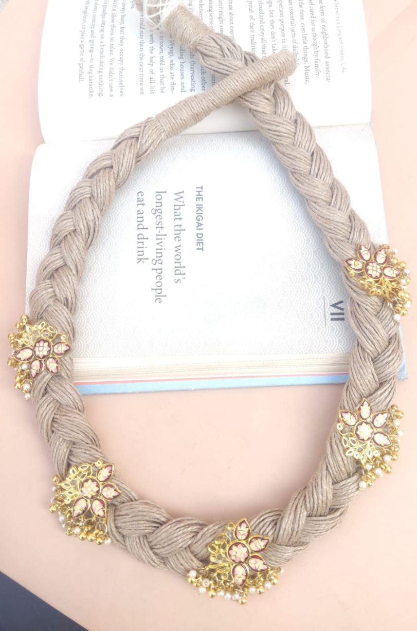Jute Necklace - Traditional Beads