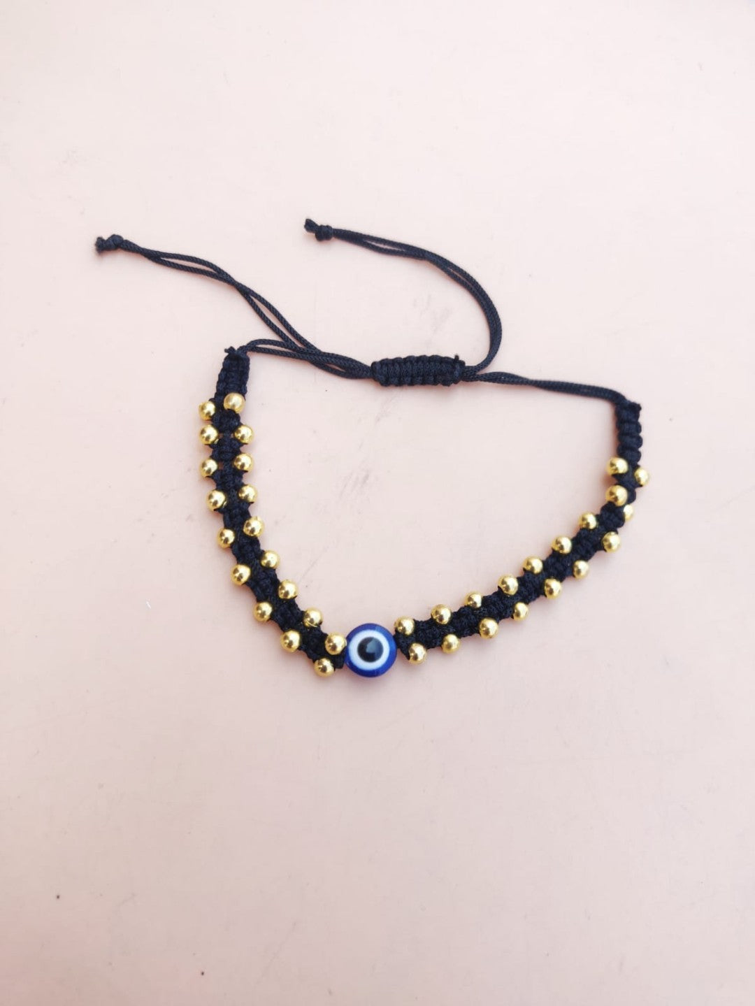 Armbänder - charmbracelet mit Oxidizedperlen und Blue Eye