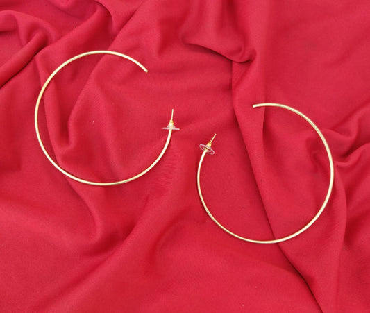 Single loop brass earring