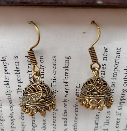 Oxidized Jhumki - Small Wonder Golden