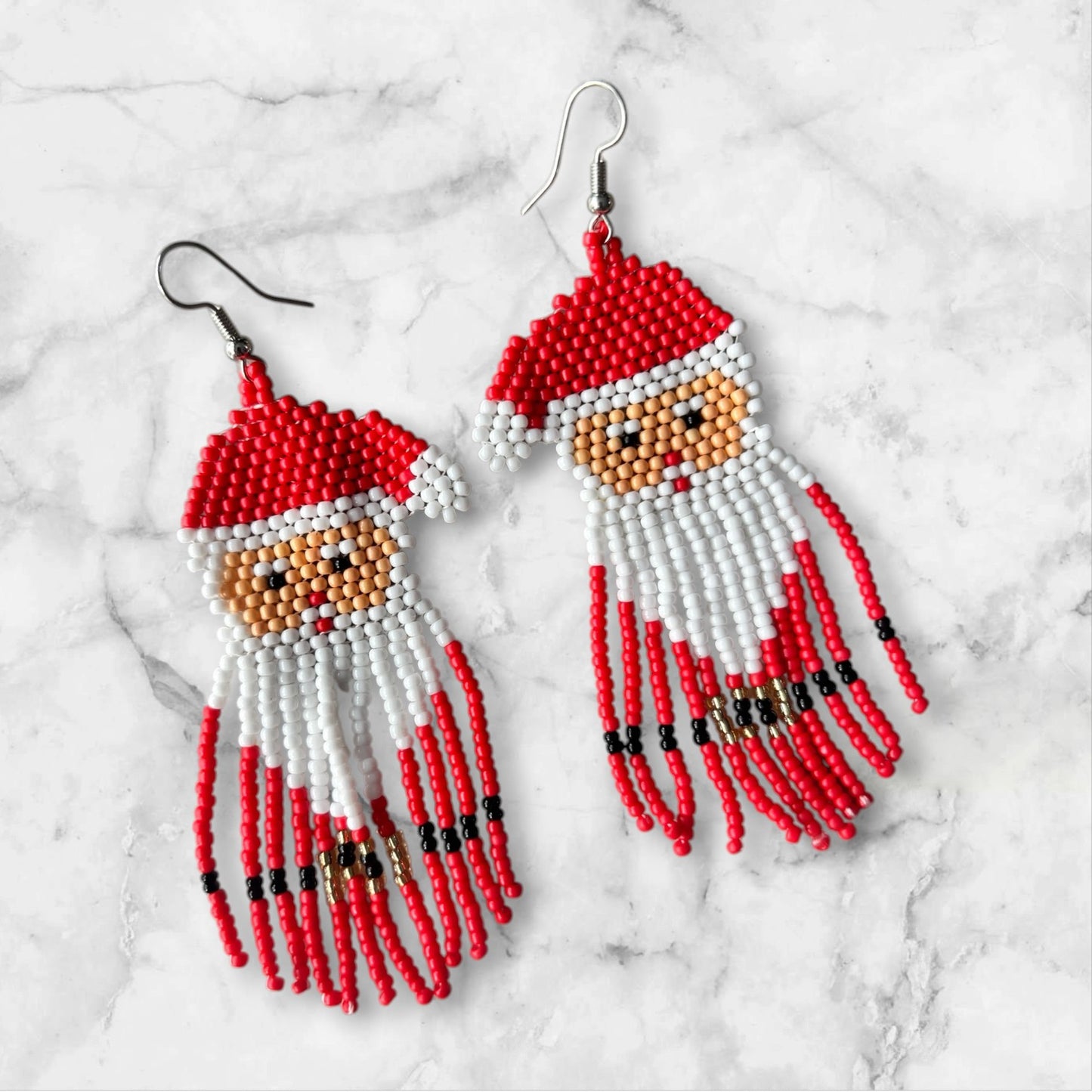 Earrings - Beaded Santa