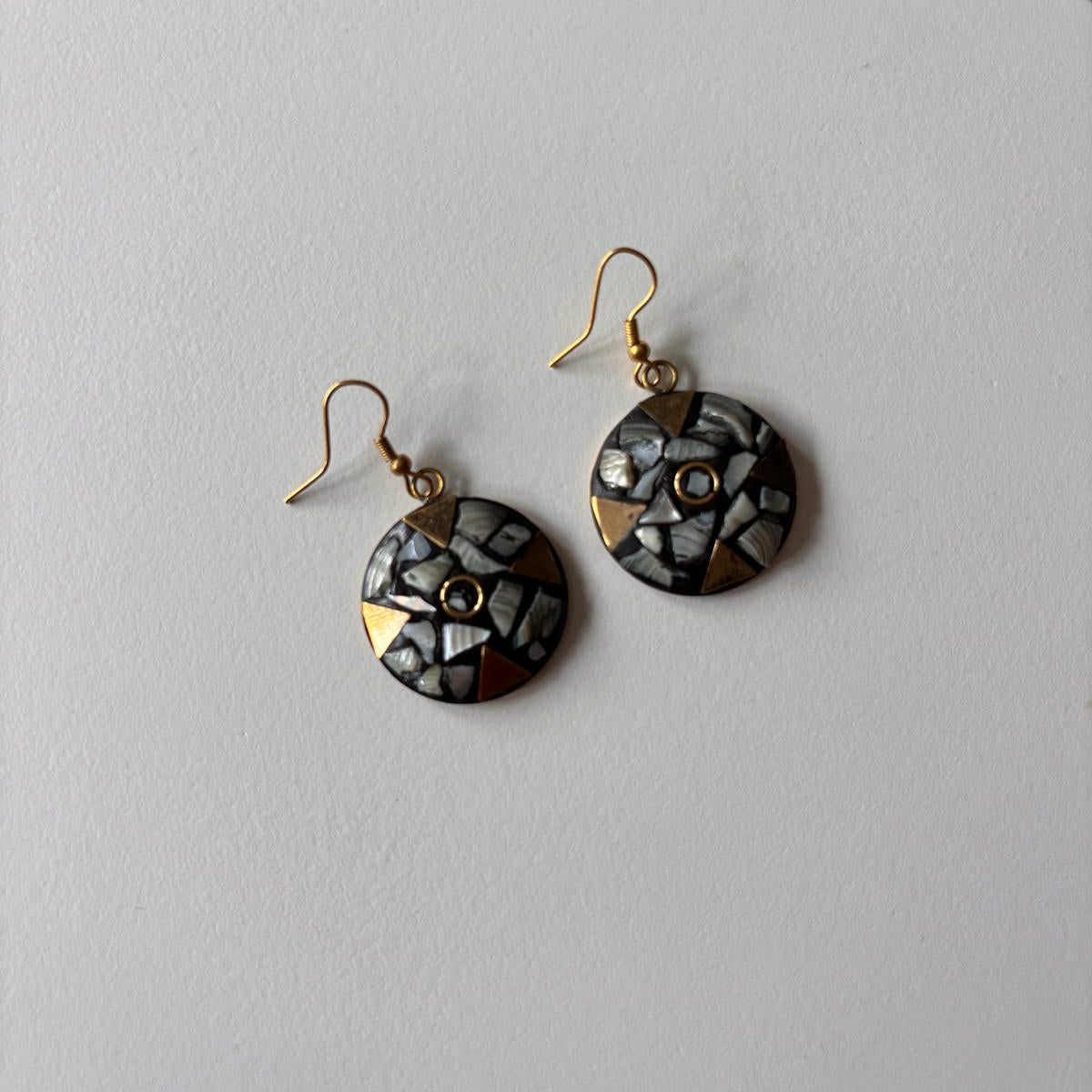 Tribal Earrings - Midnight Mosaic Discs