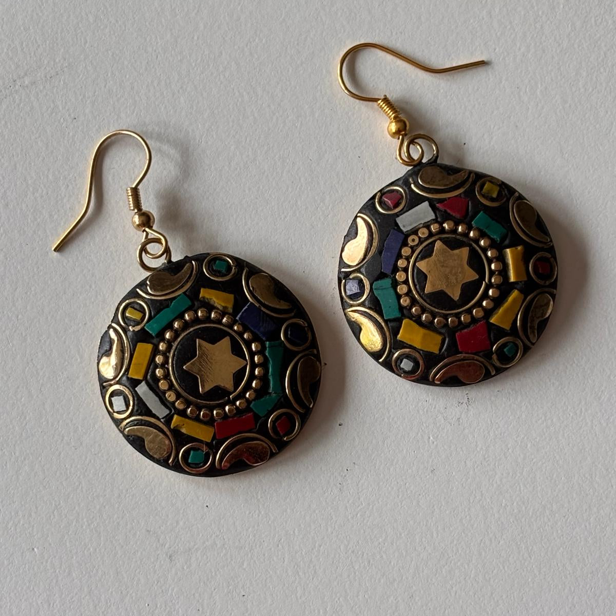 Tribal Earrings- Starlight Mosaic Discs