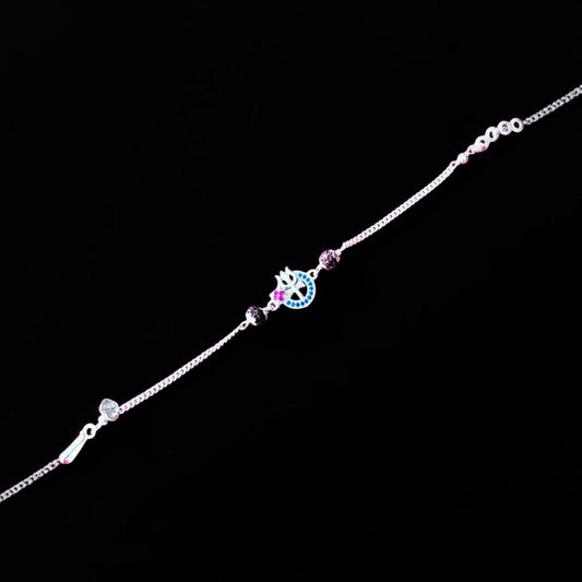 Rakhi- Silver rakhi with Trident & Rudraksha