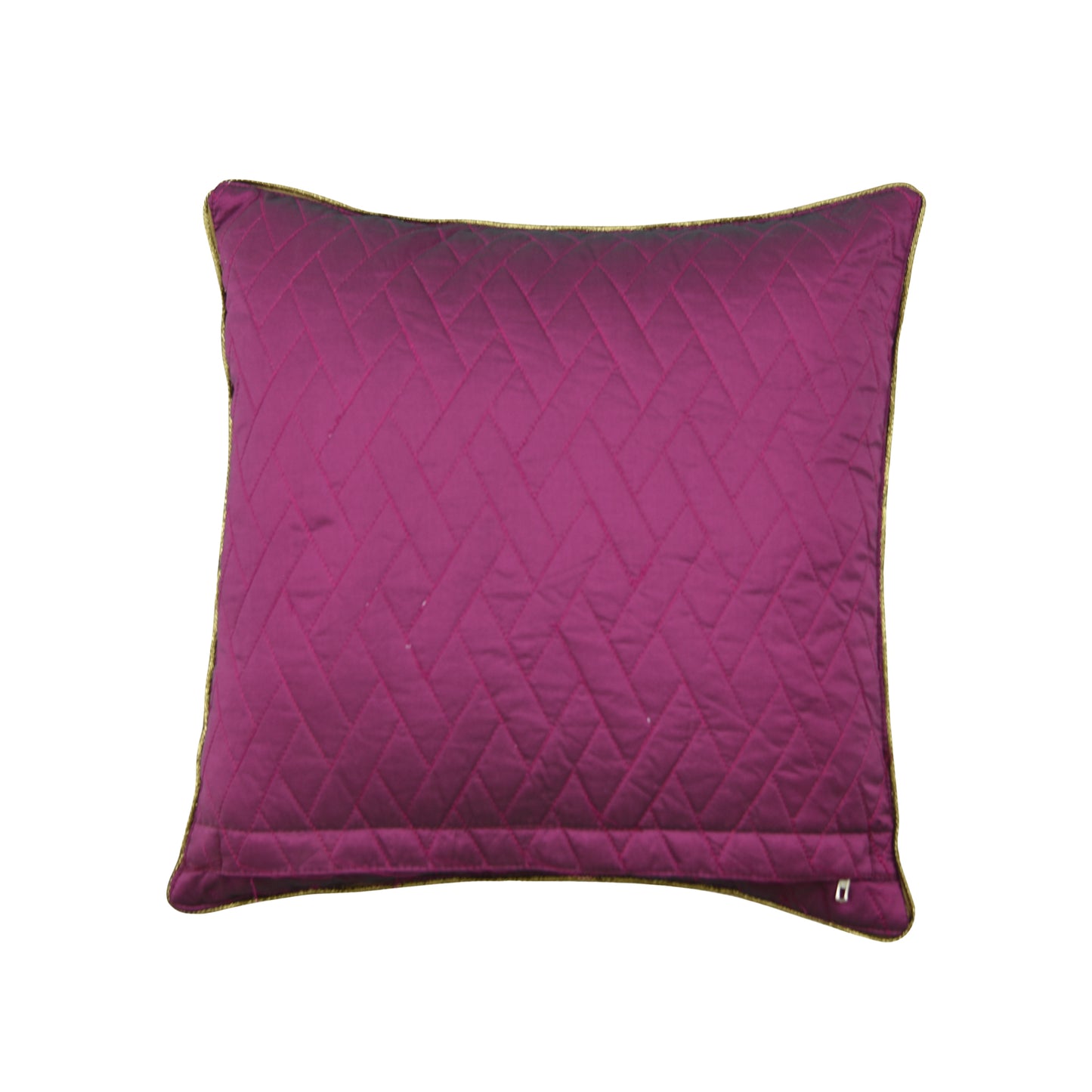 Satin Unifarbe Stepp Kissenhülle im Fuschia Farbe