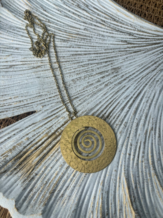 Necklace - Golden Spiral Discs