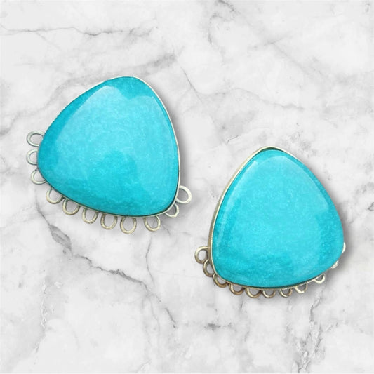 Earrings - turquoise triangular studs