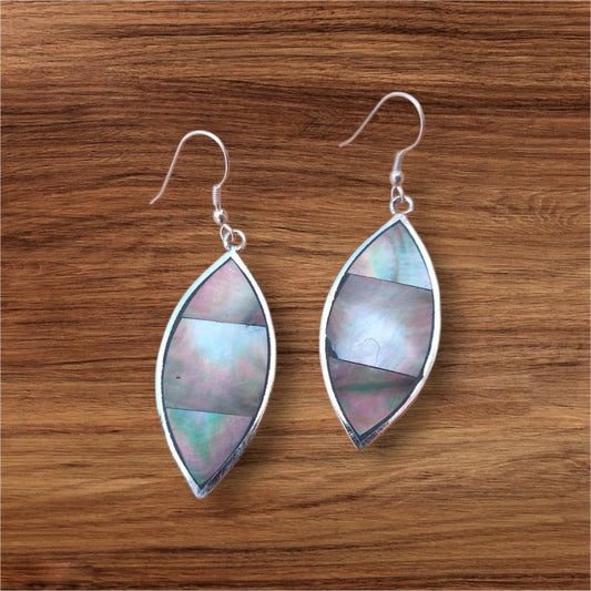 Resin dangler earrings in brass frame, in fish shape