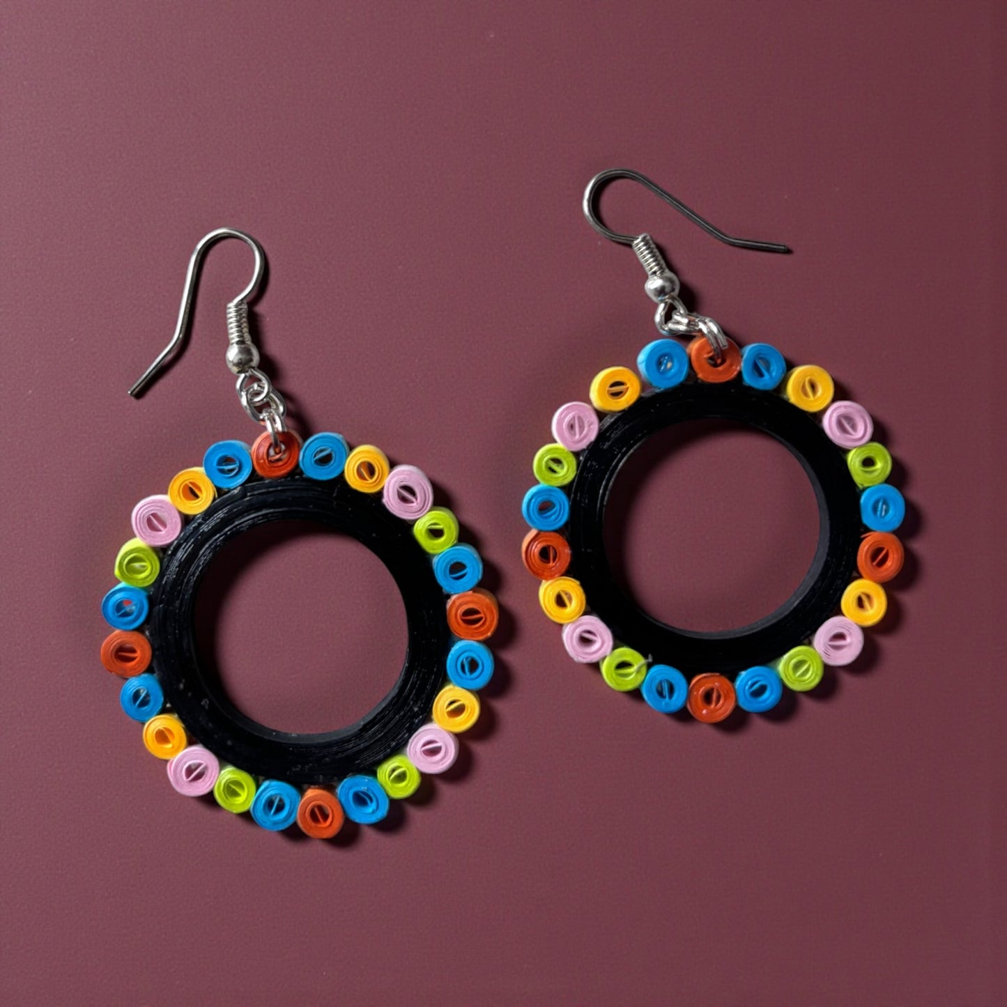 Earrings - Confetti Halo Hoops