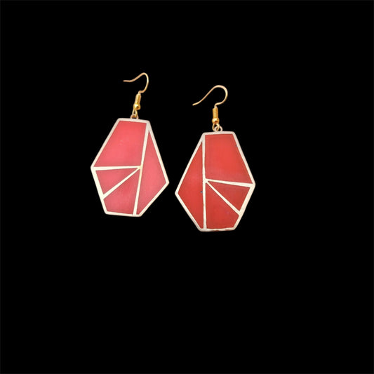 Ohrringe - Resin - Geometric, Orange
