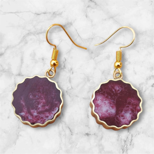 Ohrringe - Resin - Purple Circle