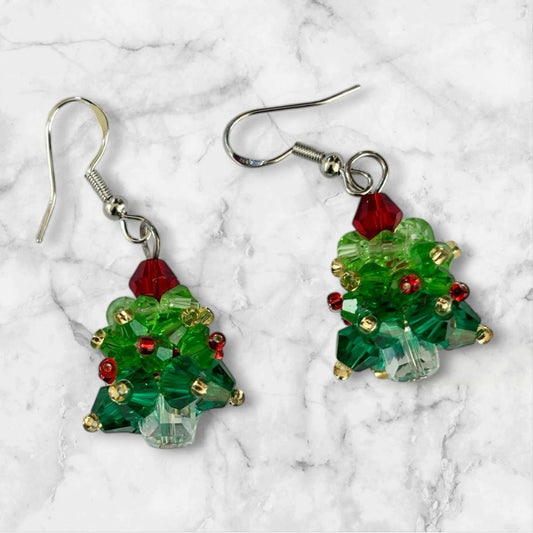 Earrings - Crystal Christmas Tree
