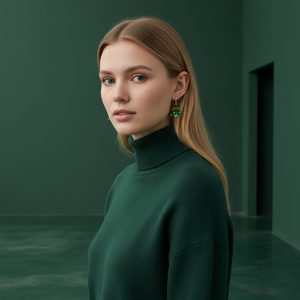 Earrings - Crystal Christmas Tree