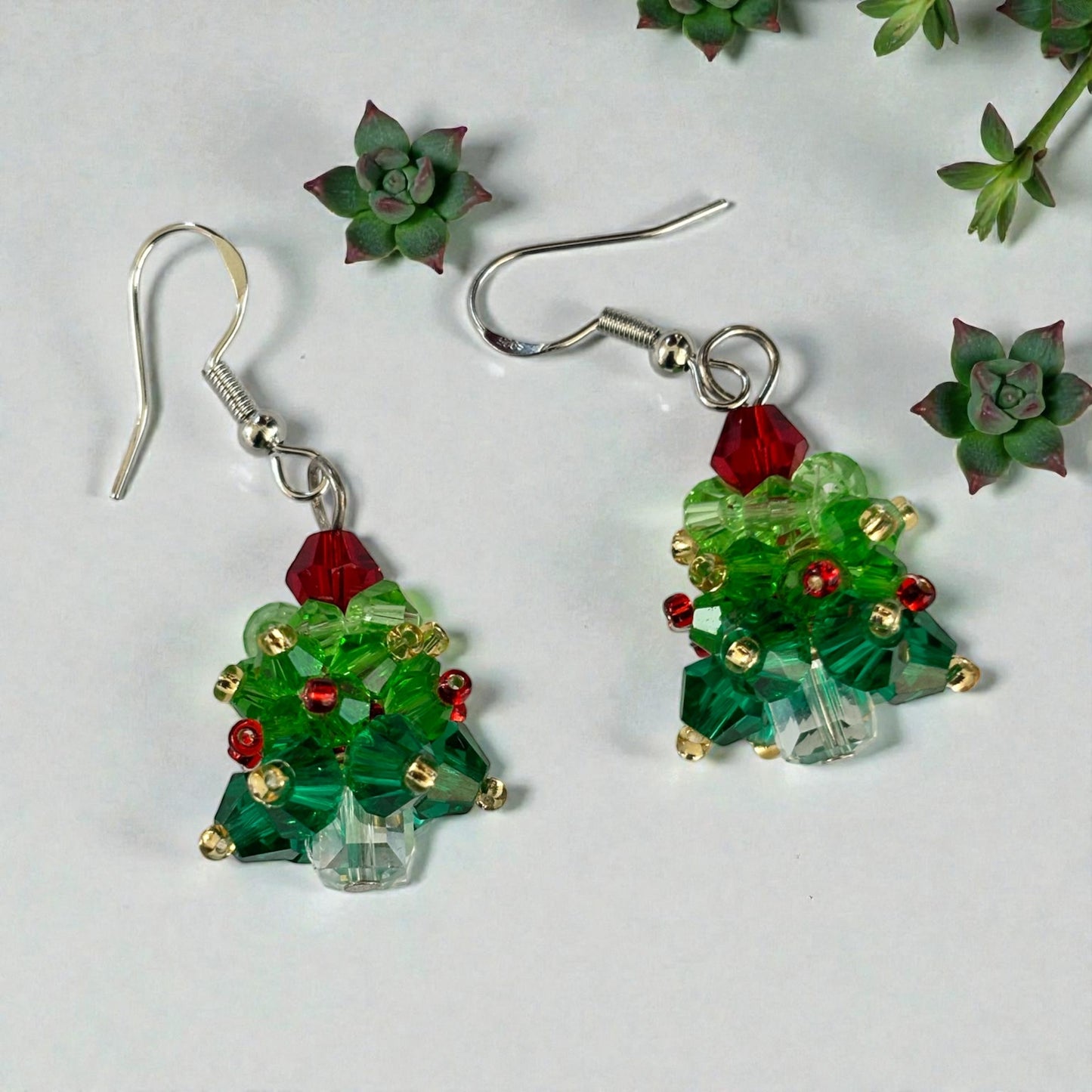 Earrings - Crystal Christmas Tree