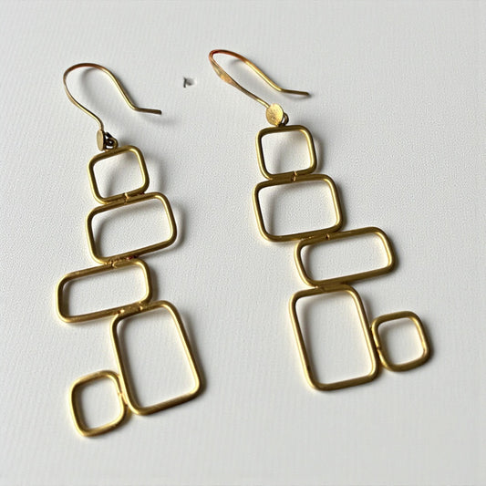 Earrings - Stacked Geometric Drops