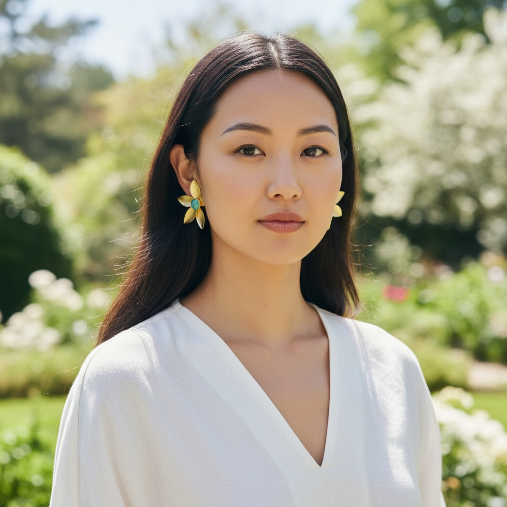 Earrings - Golden Bloom Studs