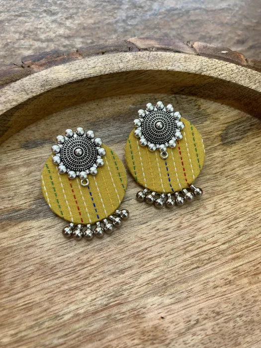 Ohrringe - Yellow silver colour earrings