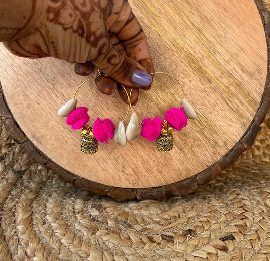 Ohrringe - Pink Hoop Earring