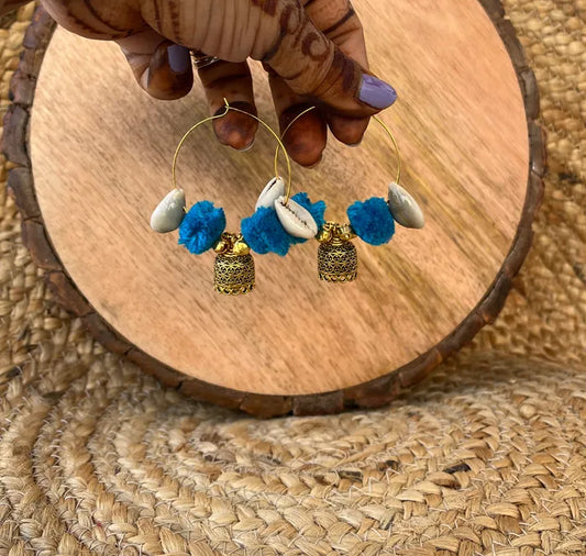 Ohrringe - Blue Hoop Earring