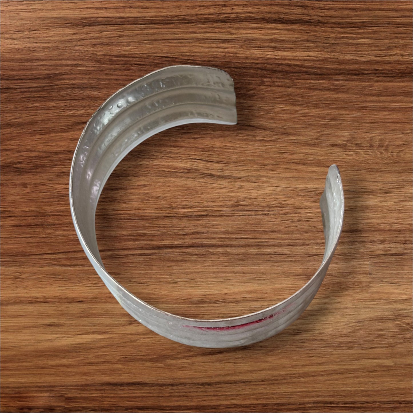 Bracelet- wide hammered open cuff