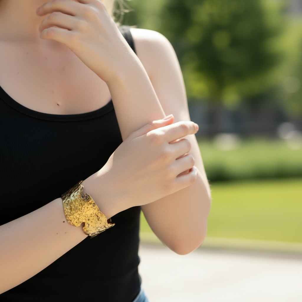 Bracelet- Organic Hammered cuff