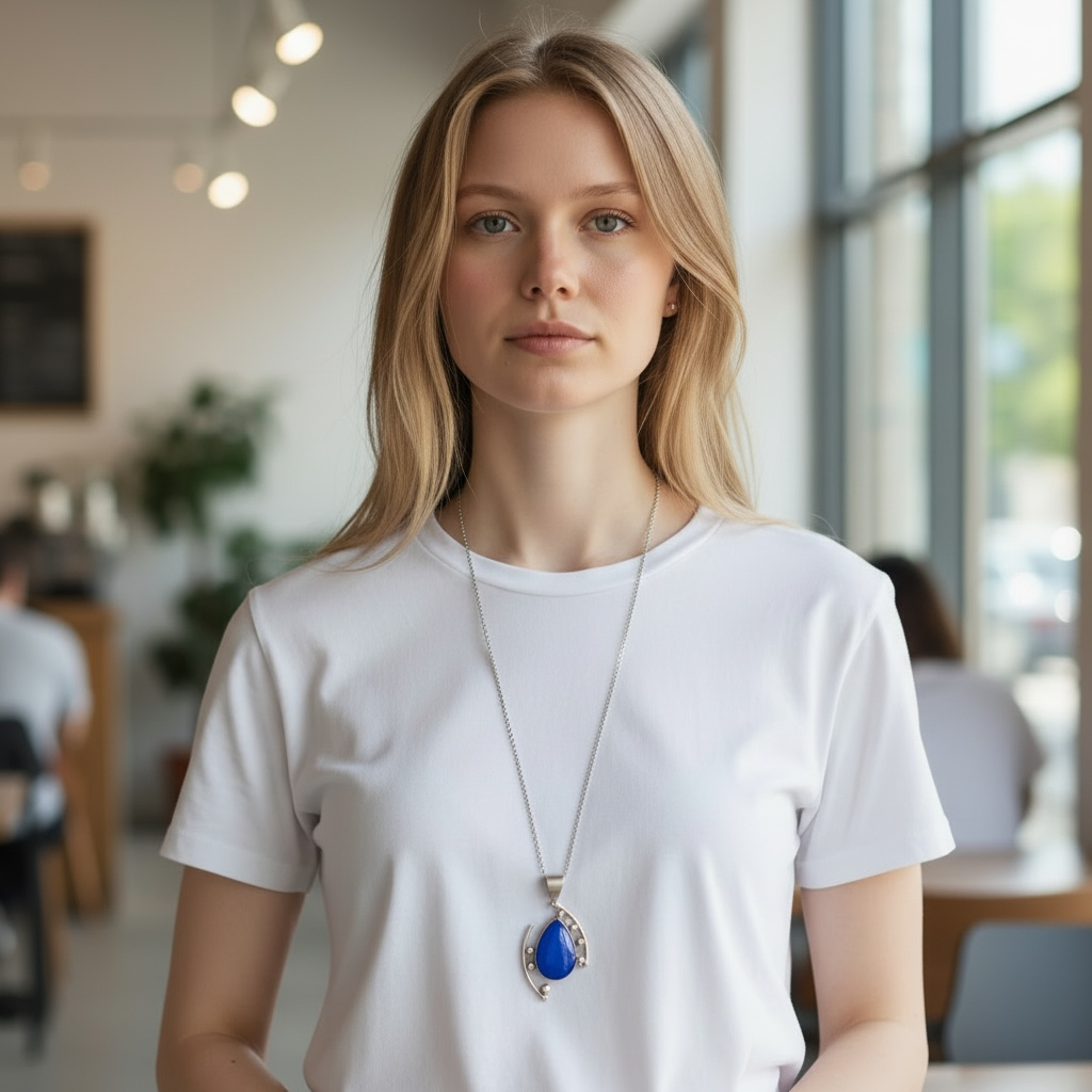 Statement Necklace - Midnight Blue Teardrop